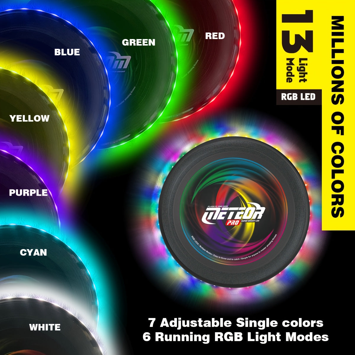 NNETM Light-Up Flying Disc USB Rechargeable Game Toy