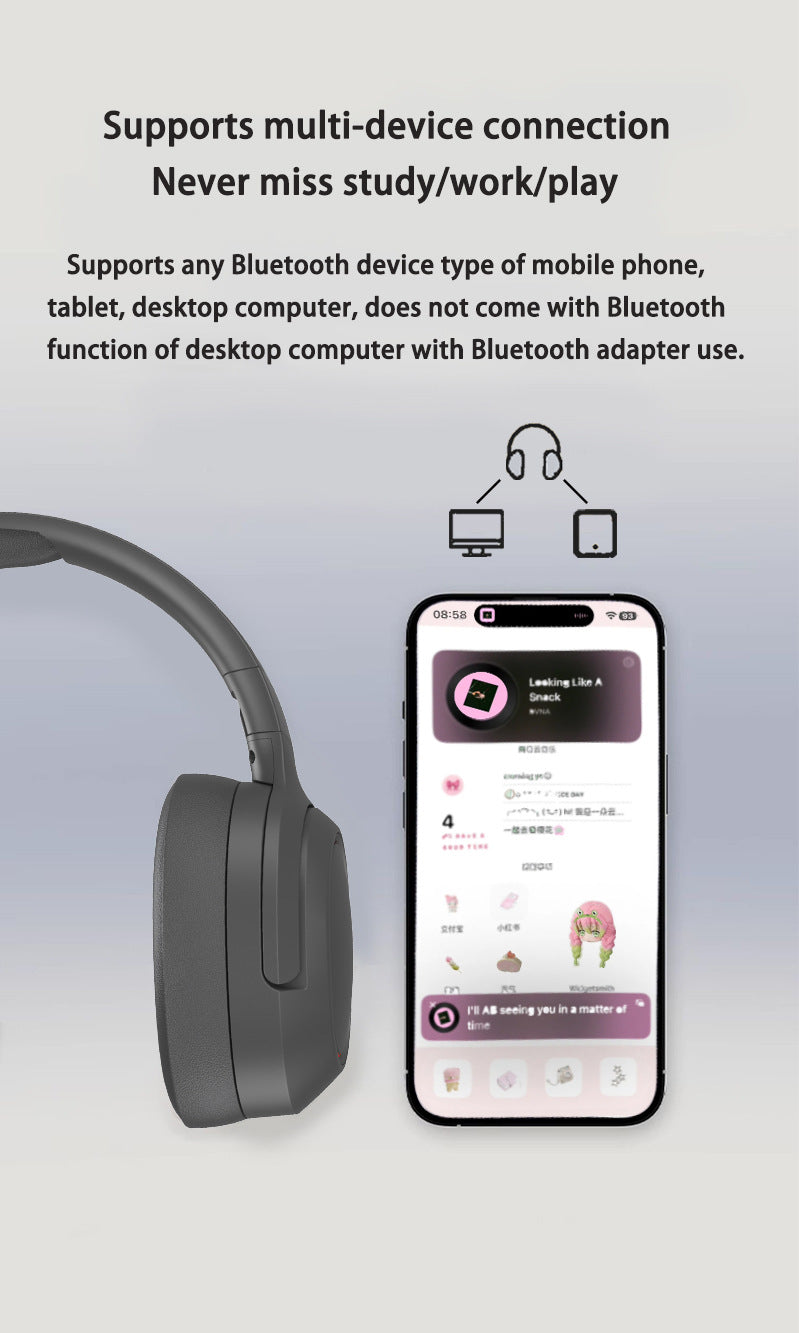 NNEDSZ Blue P2963 Wireless Bluetooth Headphones with LED Light, Hi-Fi Sound, and Sport Design