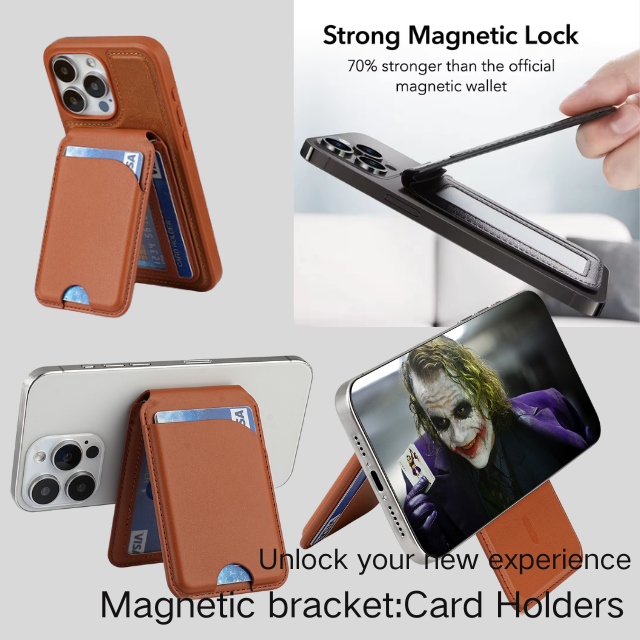 NNEDSZ Dark Blue MagSafe Magnetic Wallet with Stand - PU Leather Card Holder for iPhone