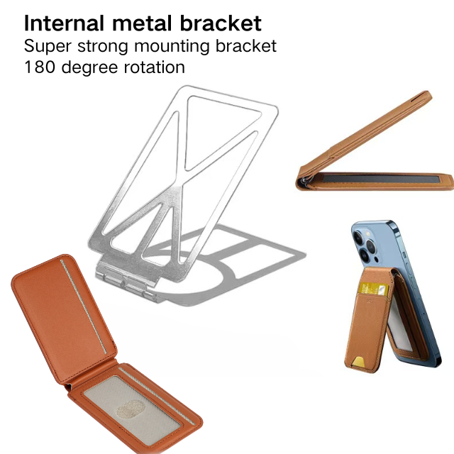 NNEDSZ Dark Blue MagSafe Magnetic Wallet with Stand - PU Leather Card Holder for iPhone